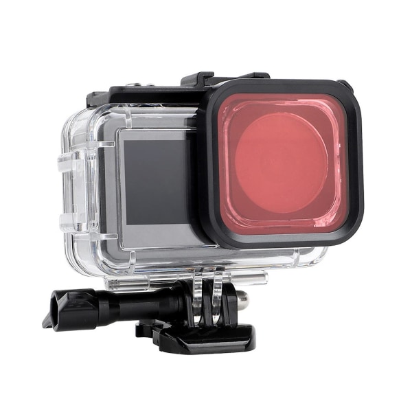 Oa3-fs520 kameran linssin sukellussuodatin Dji Osmo Action 3 -kameralle karkaistu lasisuodatin vedenalaiseen valokuvaukseen Red