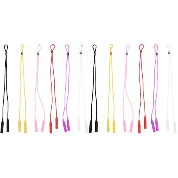 12 stk. Brillebånd Justerbar Silikon Briller Briller Lanyard Holder