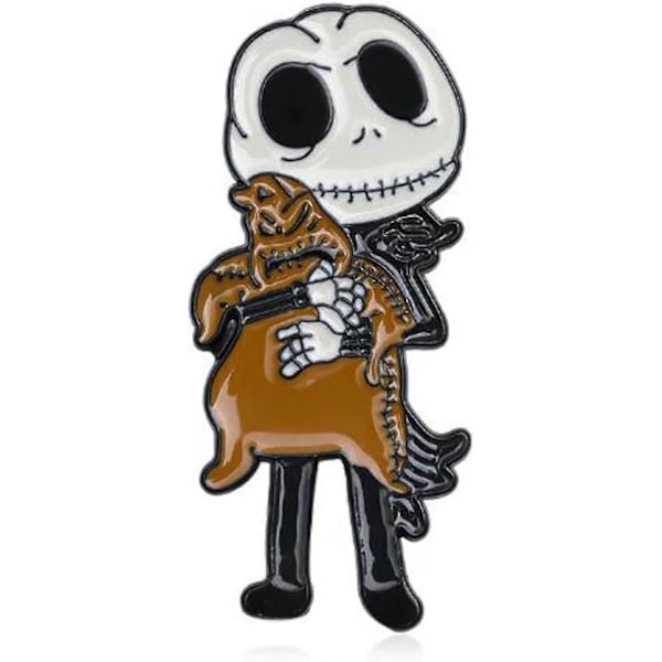 Gotisk Skelet Emalje Pin Kranie Badge Broche Pin Jeans Denim Skjorte Taske Cool Smykker Gave Til Ven
