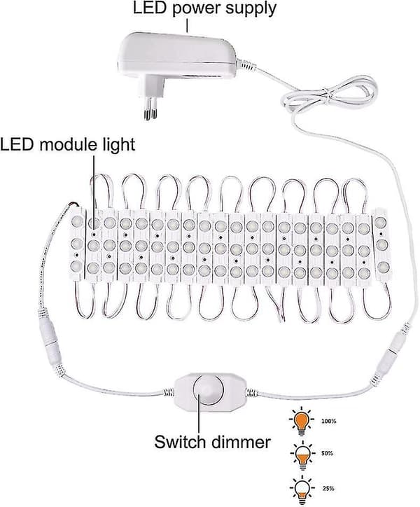 Sunrain Led Spejlslys, Dæmpbart Spejlslys, Længde M