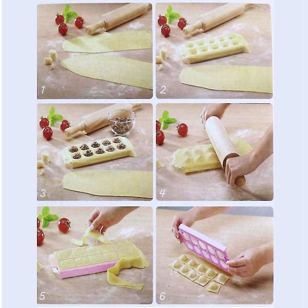 Ravioliform firkantet Ravioli Maker Bakke 10 Gitter Italienske Ravioli Bakker Non-stick Pastaform Til Pi