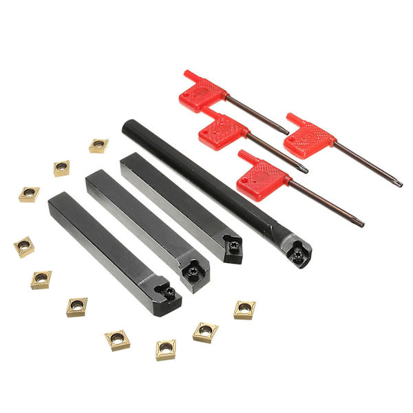 4 st svarvverktygshållare + Ccmt09t304 hårdmetallskär + T15-nyckel