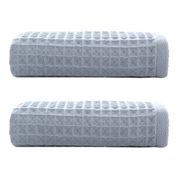 Handduk Frottéhandduk bastuhantdukar 2-set polyesterfiber duschhandduk strandhandduk 34*74 cm blue