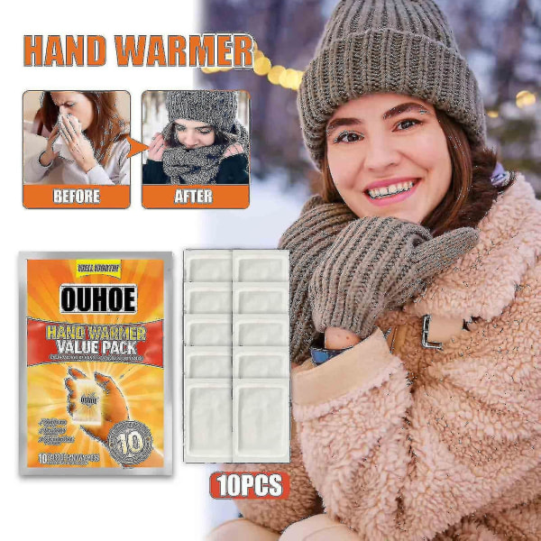 1 pakke 10 stk Kroppsvarmerpinne Varig varmelapp Holde håndbein-fotvarme limputer
