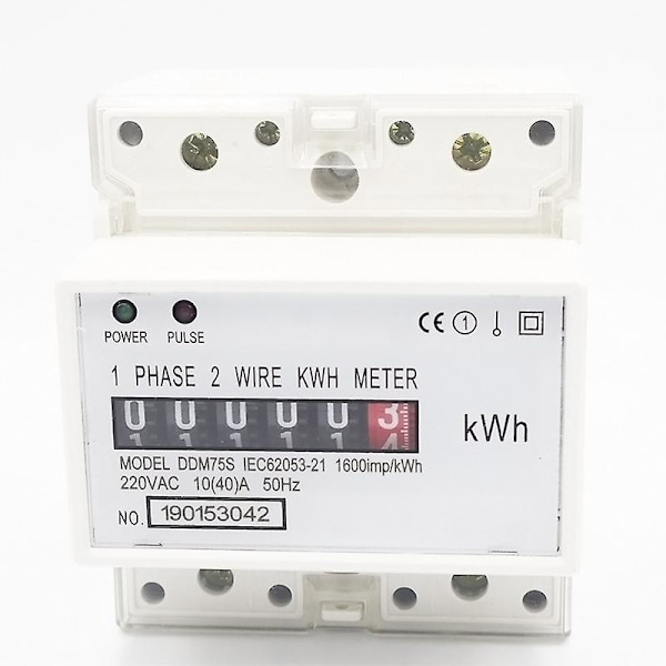 Monophas 4p Ddm75S mittari DIN-kiskoon 5(20)a