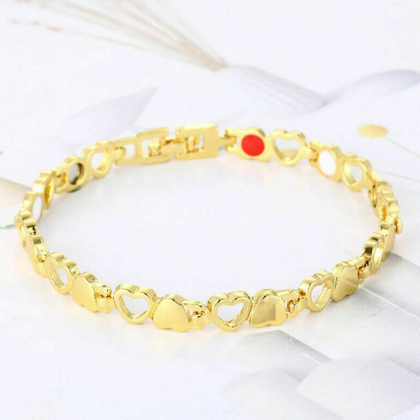 Unisex Magnetiskt Hälsosmycke Handledstunnel Armband Artrit Kronisk Smärtlindring Inter-gold bracelet + adjuster