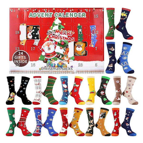 Adventskalender 2024 Barn 2024 Julstrumpor Ankomstkalender Julnedräkningstrumpor Present Ankomstkalender Stickade Julstrumpor