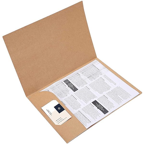 10 stk. Kartonmappe med flap A4 Kraftpapir Liners Indsæt Filsmappe
