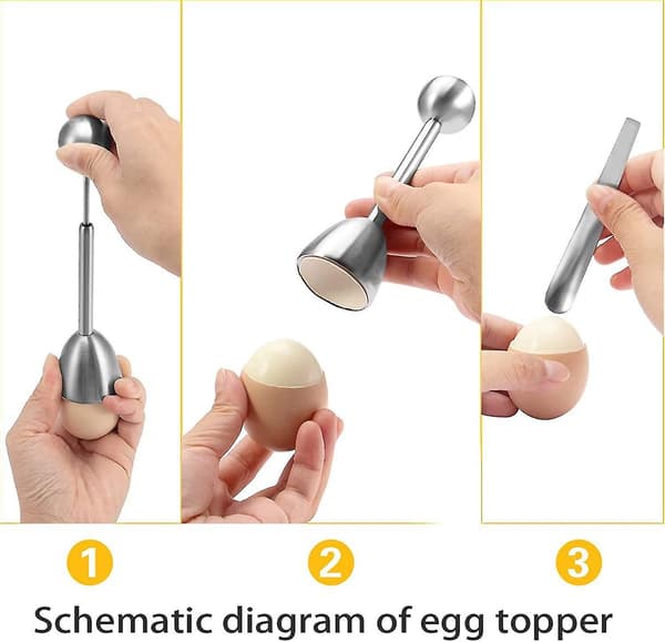 Egg Cutter Set, Full Boiled Egg Tool Set, Rustfritt Stål Eg