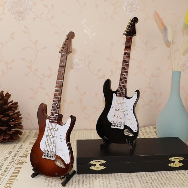 Dekorativa miniatyrreplikagitarren Mini klassisk gitarr/elektrisk gitarrmodell Julgransprydnad