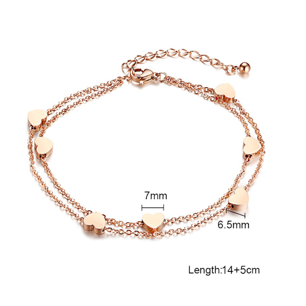 Armband Damarmband Rostfritt Stål Hjärta Armband (Roséguld) rose gold