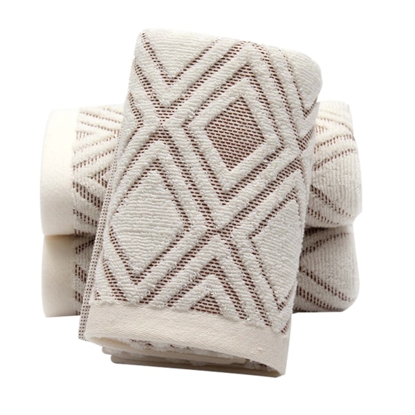 Towel Hand Towel Set of 2 100% Cotton Absorbent Soft Towels with Diamond Pattern for Bathroom 34*74cm