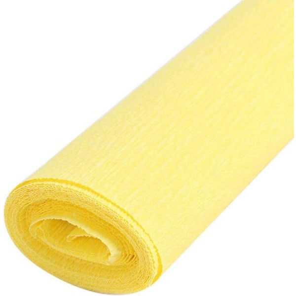 Krepppapir Farget papir Bukett Gaveinnpakningspapir for Blomsterhandlerbuketter DIY Innpakning 50*250cm lys gul 1 stk yellow