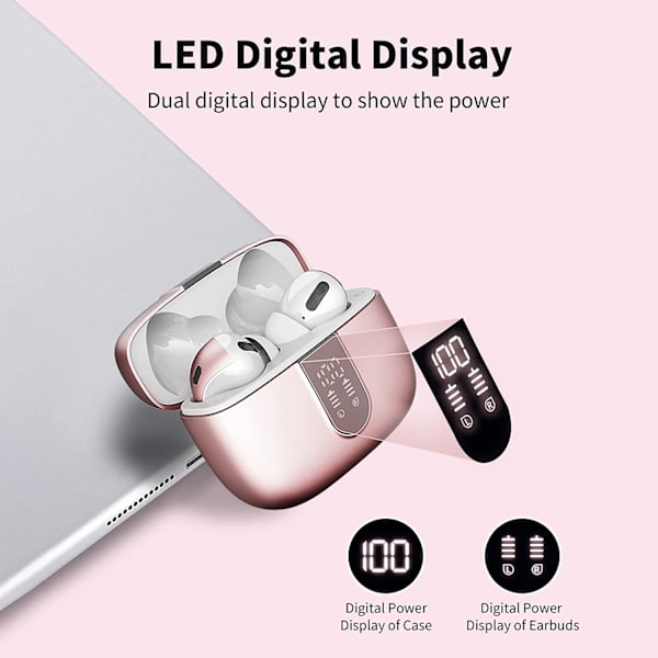 Langattomat kuulokkeet, tummanharmaat langattomat nappikuulokkeet Bluetooth-kuulokkeet mikrofonilla, 40 tunnin toistoaika kosketusohjaus Ipx7 vedenpitävät juoksukuulokkeet