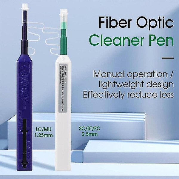 2 stk/parti Ftth Optisk Fiber Pen Værktøj Lc 1,25 mm Sc 2,5 mm St Lc Connector Optisk Smart Cleaner