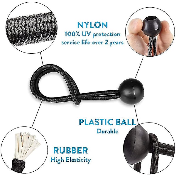 30 stycken Elastiska Spännare, Presenningspännare, Elastisk Bungee, Elastisk Spännare - Snabb Leverans