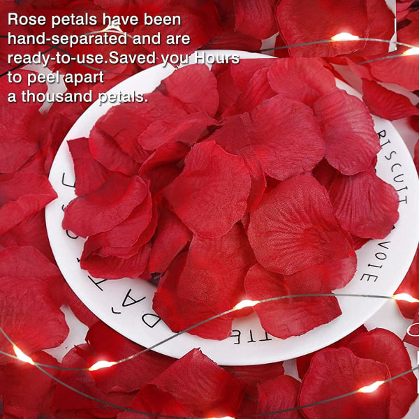 1000 kappaletta mauttomia pa-ruusun terälehtiä hääkeinotekoisia ruusuja