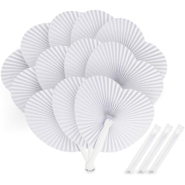 24 kpl Hääpaperiviuhkat Sydämenmuotoiset valkoiset paperiviuhkat Taitettava taskuviuhka hääjuhliin