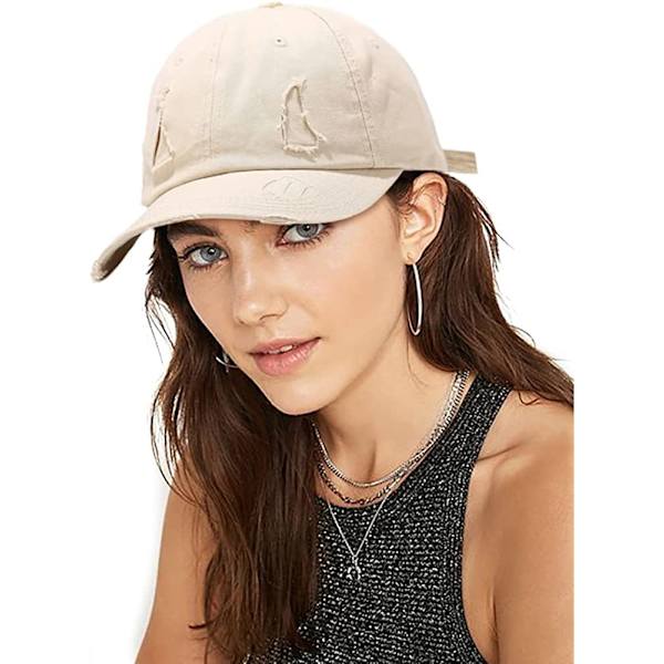 Vintage Distressed Washed Baseball Cap Mænd Kvinder Justerbar Trucker Hat Golf Dad Hat（Beige） light rice