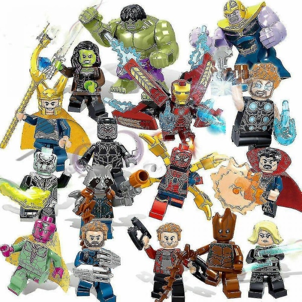 16 stk. Marvel Avengers Super Hero Comic Mini Figurer Dc Minifigur Gave til Børn