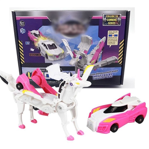Unicorn Robot Legetøj Deformation Kombinere Legetøj Bil Samles til Flyvende Hest 2 I 1 Deformeret Bil Model Børn Mini Robot Legetøj