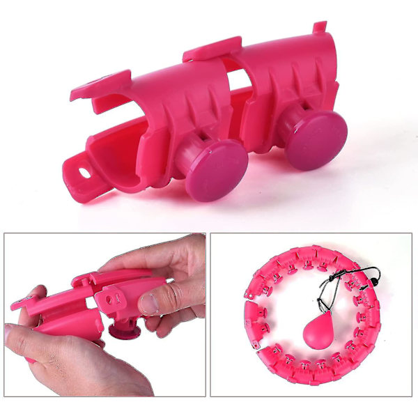 2 st Smart Viktade Hula Hoop Ringar Ersättningsknutar Rosa