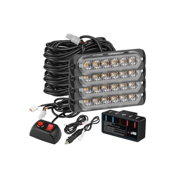 Bilens trådløse fjernbetjening 12v One Tow Four In 24led High-power nødlys B