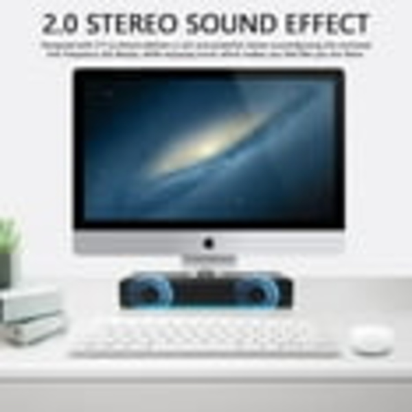 Bluetooth-højttalere til computer, Bluetooth-lydbar til computerspil, Stereo trådløs med USB-strømforsyning