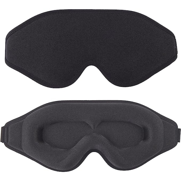 3D-sömnmask för kvinnor för män, Super Comfort Eye Mask för att sova och L black