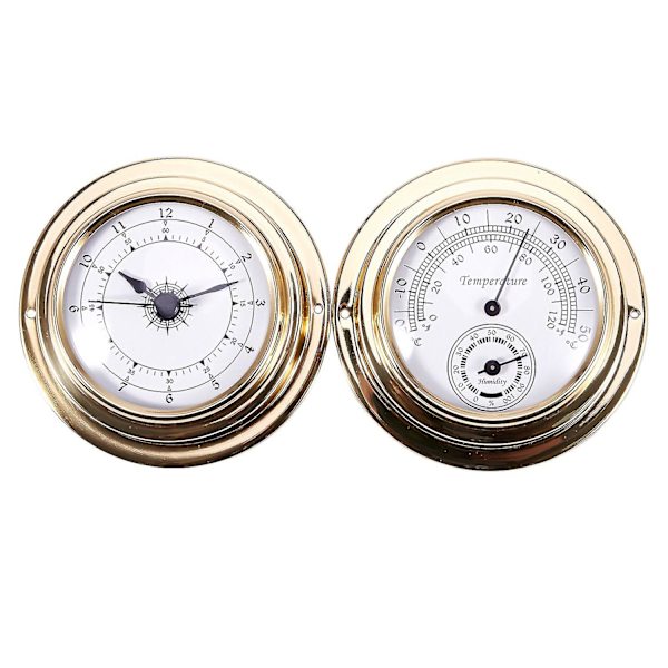 Termometer Hygrometer Barometer Klockor Klocka 2 Hela Set Väderstation Mätare