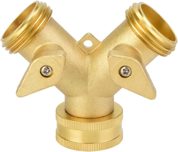3/4\" Dobbelt Udløb Messing Slangeforbindelse Adapter til Have W