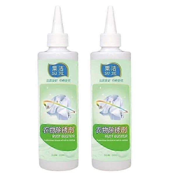 1-3x Multifunksjonell Stoff Rustflekkfjerner Øyeblikkelig Flekkfjerner for Klær 250ml 2pcs