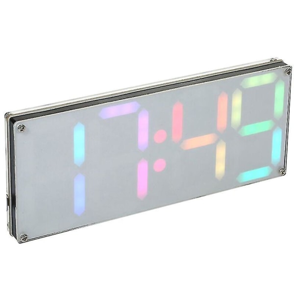 DIY Digital LED-klocksats - DS3231 4-siffrig klocka med regnbågsfärger och genomskinligt case