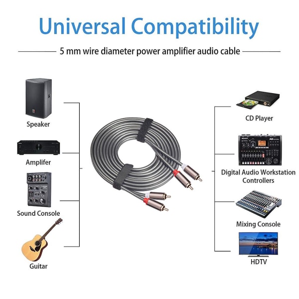 5mm RCA-splitter Stereo Slitstark Pluggadapter Hörlurar