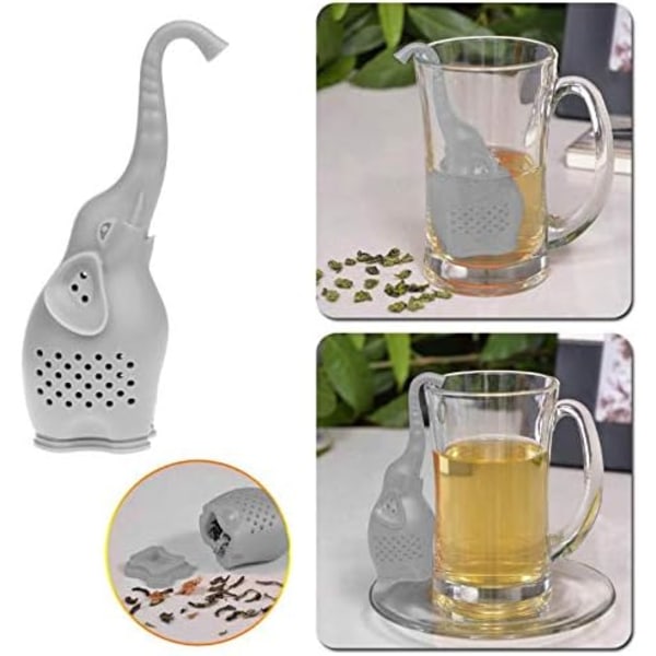 Animal Tea Infuser Søt liten elefant silikon tesil kaffe løsblad S