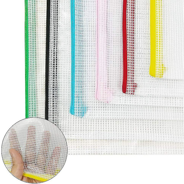 Plastlommebøker - 24 stk plastmapper Dokumentlommebøker A5 Ziplock-poser Plastlommer
