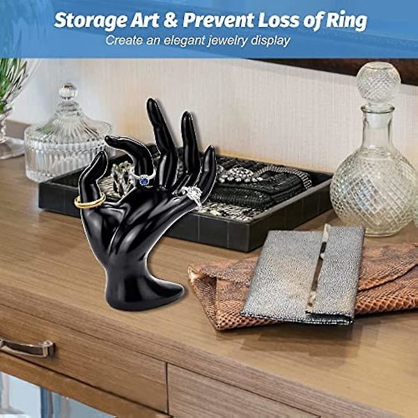 Håndsmykke Display Holder, Sort Ring Holder Hånd Display Ok Form Mannequin Hånd Armbånd Ring Holder Armbånd Smykker Stativ Holder Til Visning