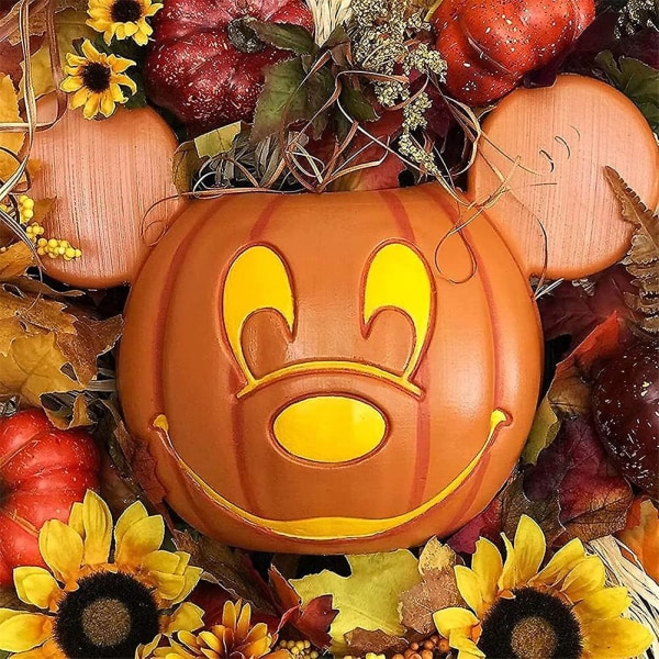 Mickey Pumpkin Wreath Decor, Fall Halloween Xmas Wreaths Door Disney