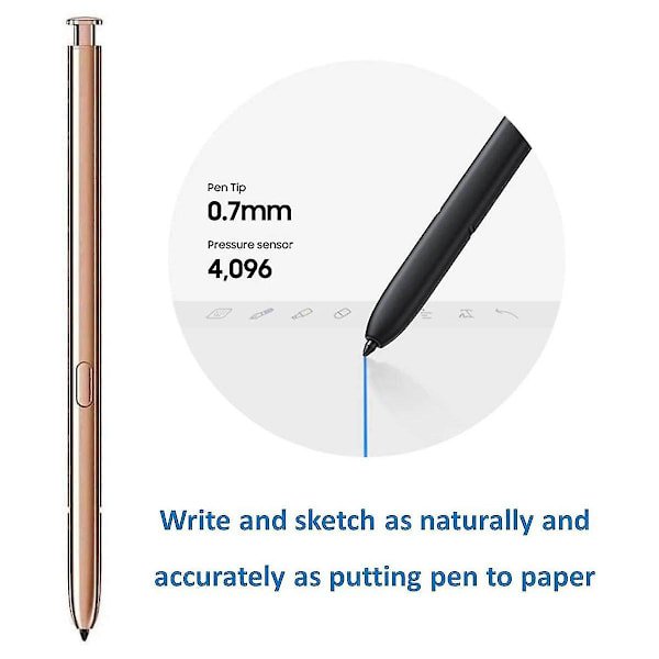 Bluetooth Stylus Pen til Note 20 Ultra S 4096 Tryksensor til Galaxy Note 20 & Note 20 Ultra 5G Version