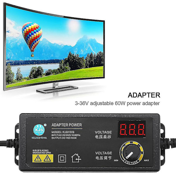3-36v 60w Strømadapter Justerbar Spændingsadapter Led Display Switching Strømforsyning Eu Stik Til Led Lysstrimmel Motor