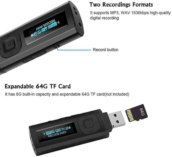 Usb Mp3-afspiller Bluetooth 4.0 8gb musikafspiller med redigering P