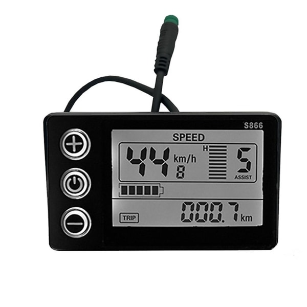 Elektrisk sykkeldisplay 24v/36v/48v Vanntett LCD-display S866 Kontrollerpanel Dashboard For Ele