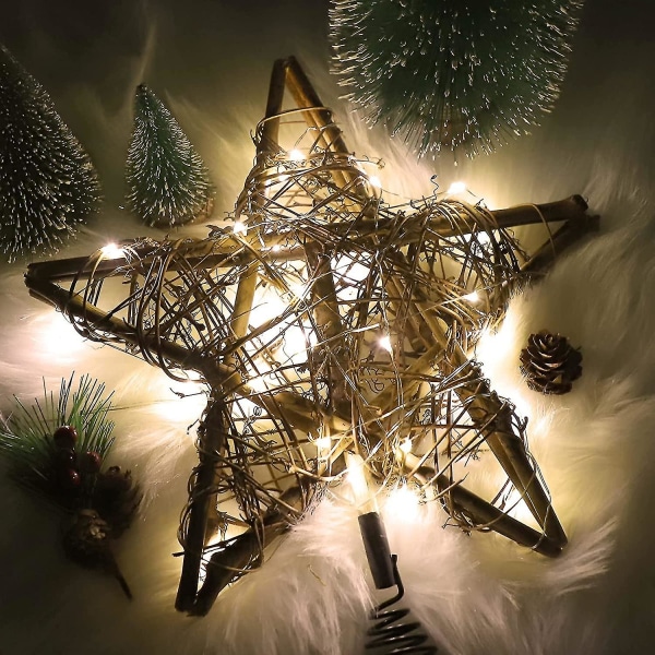 Joulukuusikoriste Tähti Joulukuusitähti Joulukuusihelmi valoilla, Tähti Joulukuusi Valaise koristeeksi Joulukuusikoriste