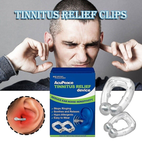 2x Tinnitus Relief Device til ringende ører Stop øreringe til mænd og kvinder