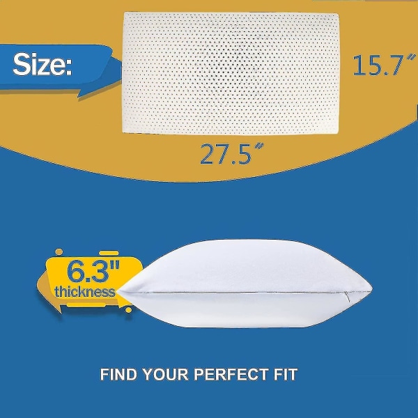 Alg 100% Talalay Latex Kudde, Extra Mjuk Latex Kudde För Sovning (Queen Size), Sängkudde För Rygg-, Sida- Och Magsömn, Hjälper Till Att Lindra Axlar
