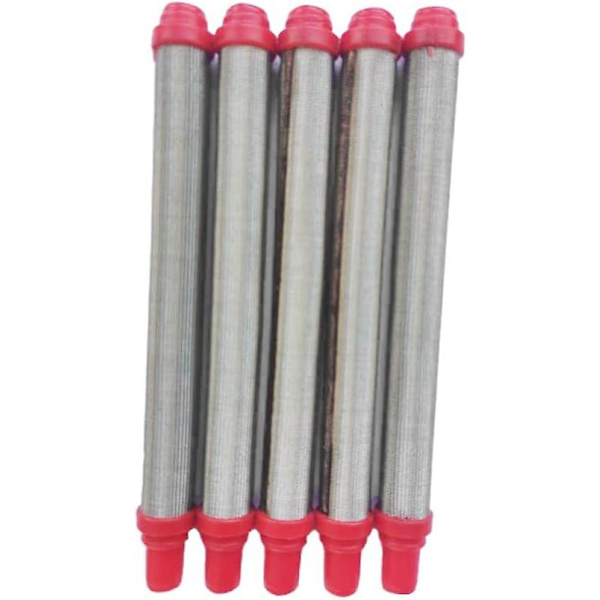 5 stk. Mesh-filter til Wagner Airless malersprøjte 304 rustfrit stål, rød, 103*10,5mm