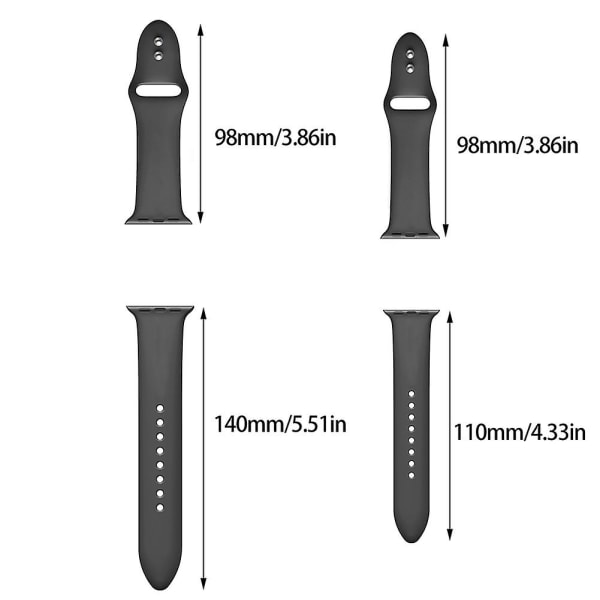 Universal Watch Band 38mm 42mm Glat Blød Silikone Rem Passer Til Iwatch