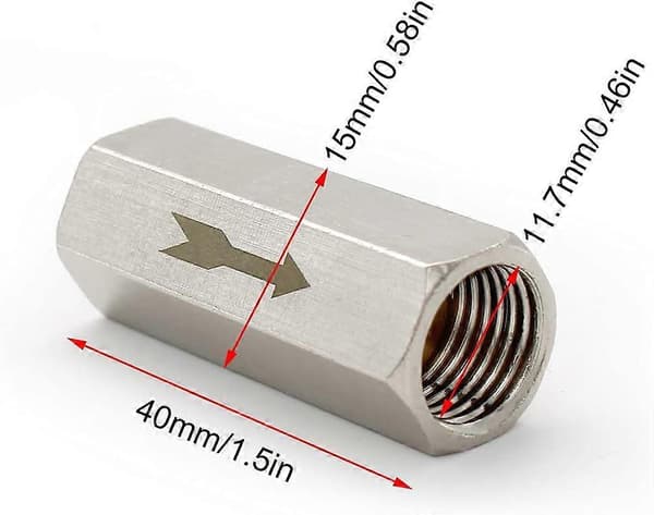 Backventiler 1/4\" Hexagonal Luftbackventil, Envägsventil, för Pannor och Trycktankar