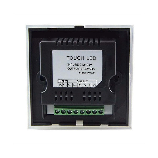 Dc12v-24v Rgb  Rgbw Vægmounted Controller Glaspanel Dimmer Til Led Strips Lampe Sort