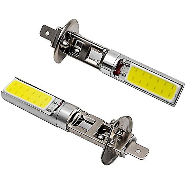 2 kpl COB LED H1 -ajovalopolttimoa - Valkoinen valo ajoneuvon sumu- ja päiväajovaloihin